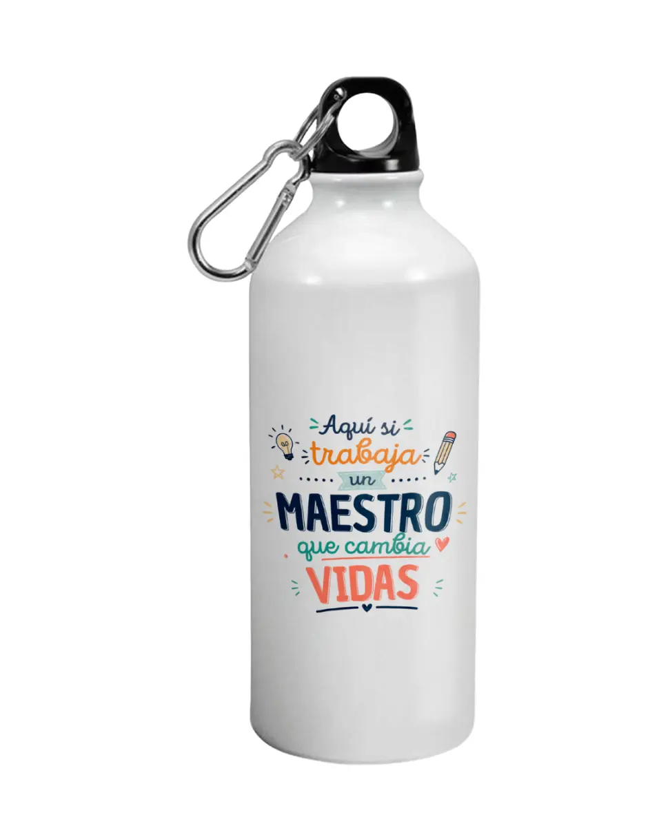 Botella Aquí Si Trabaja Un Maestro