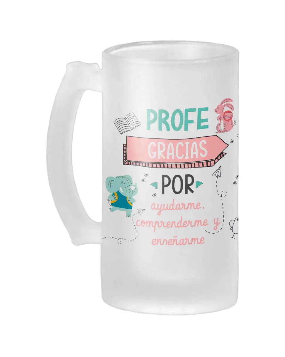 Jarra Cerveza Profe Gracias
