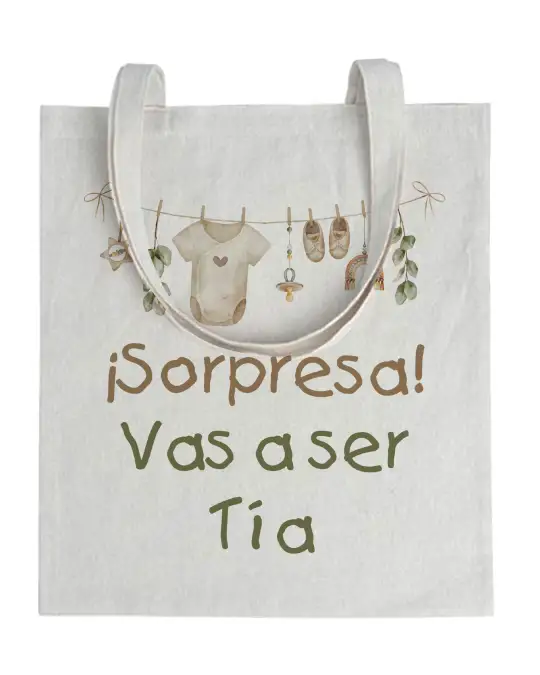 Tote bag ¡Sorpresa! Vas a Ser Tía