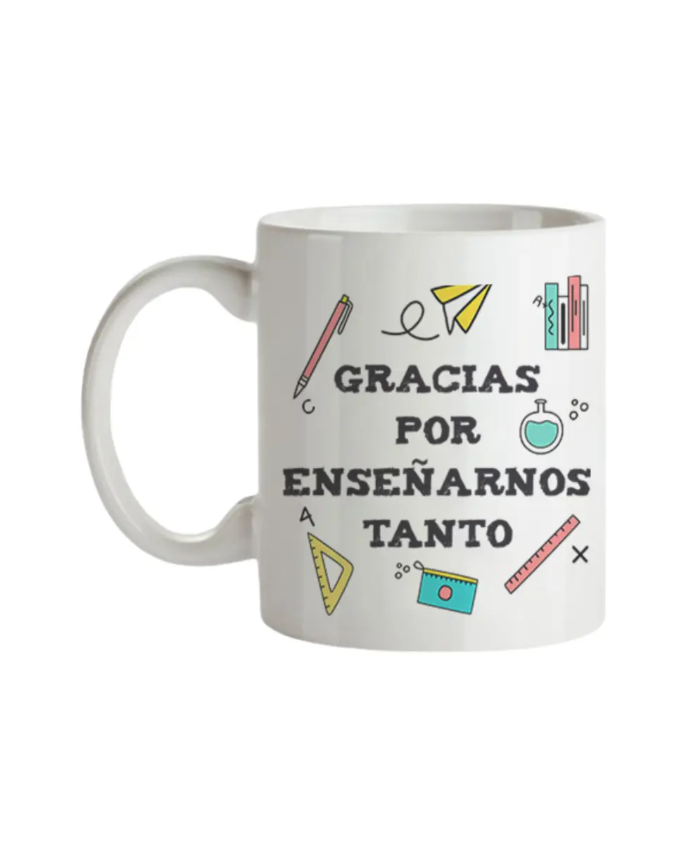 Taza Profe Gracias Por Enseñarnos Tanto