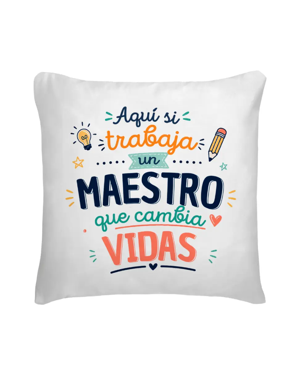 Cojín Aquí Si Trabaja Un Maestro